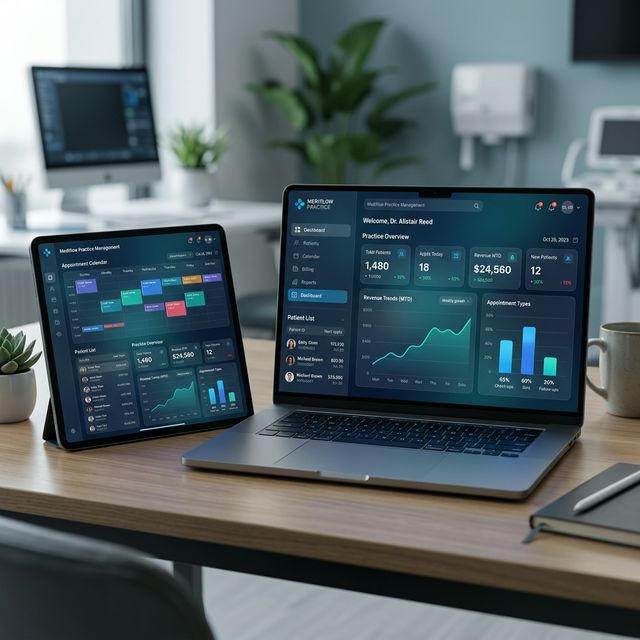 Panel CitaConecta en laptop y tablet