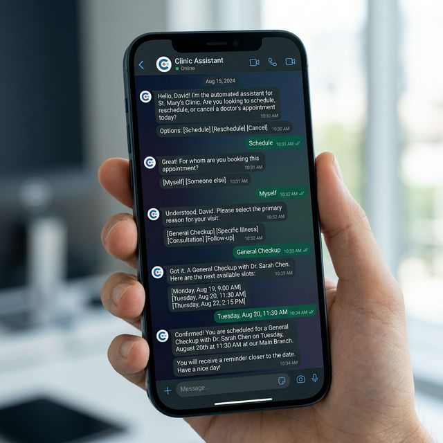 Asistente WhatsApp CitaConecta en acción